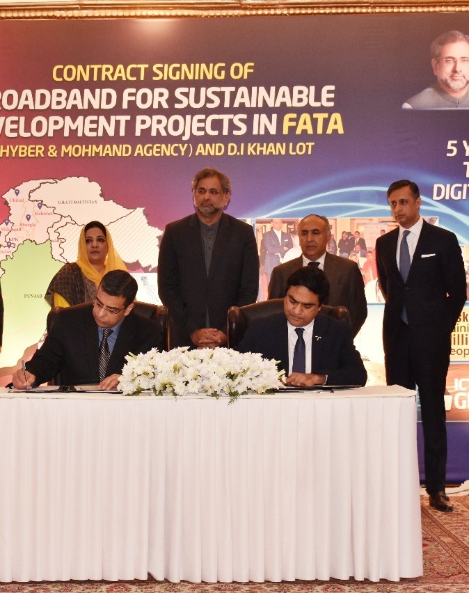 Contract signing of Broadband for Sustainable Development Projects in FATA and DI Khan