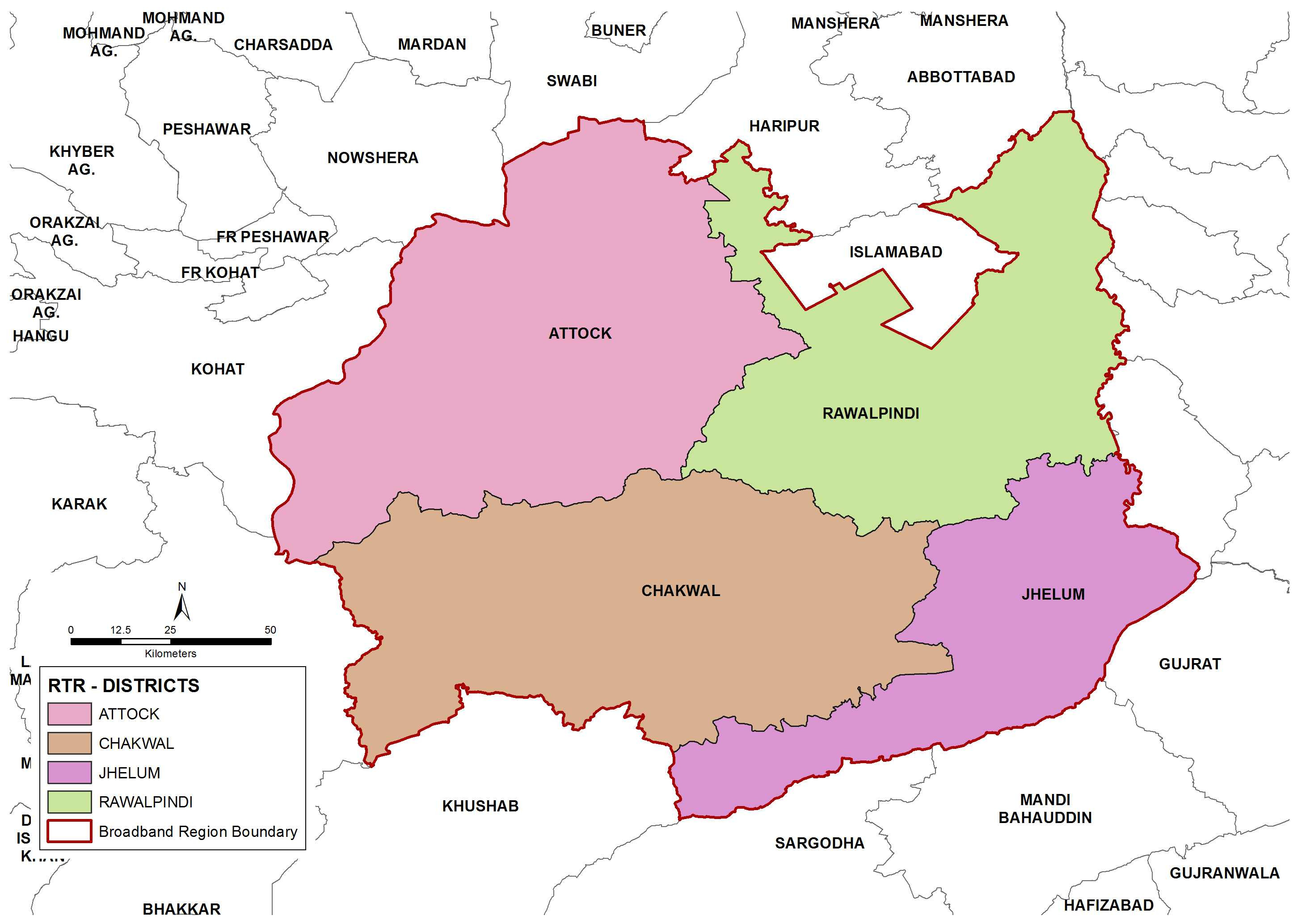 RAWALPINDI TELECOM REGION -1 Map