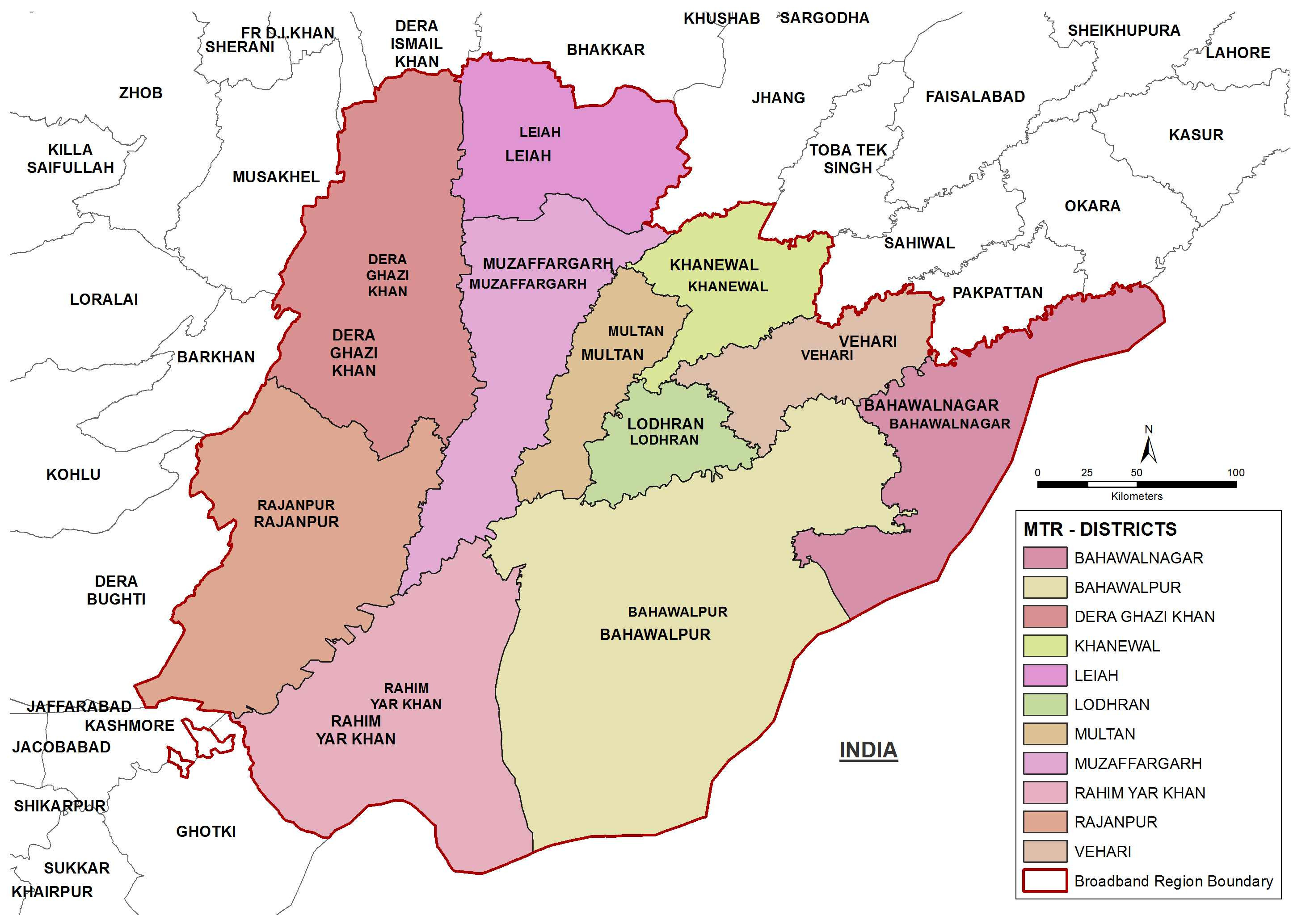 MULTAN TELECOM REGION Map